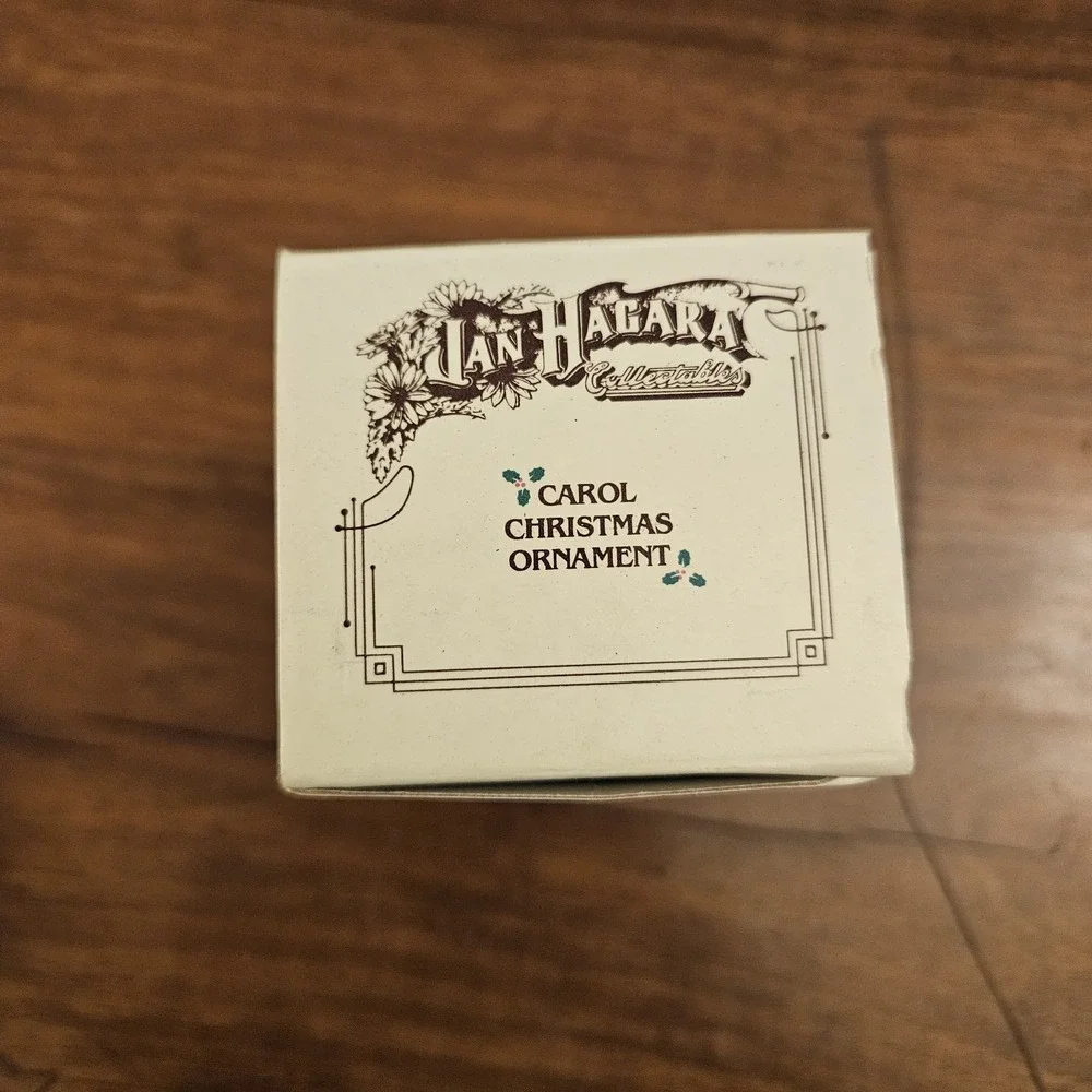 Vintage 1980s Limited Edition Jan Hagara Carol Christmas Ornament Original‎ Box